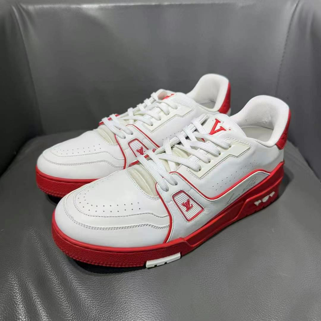 95新 LouisVuitton/路易威登 40.5码 白红 休闲鞋