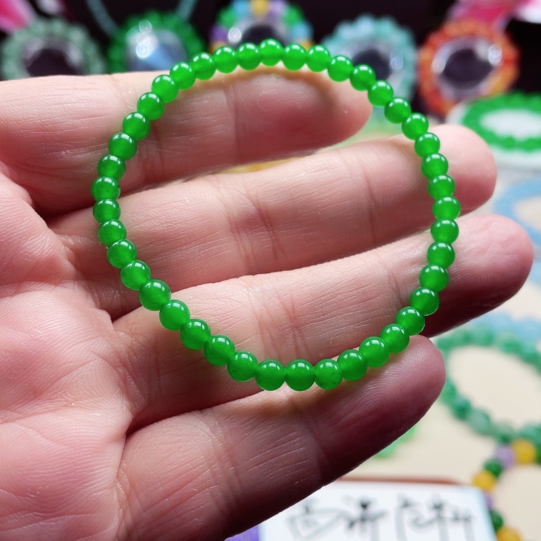 翡翠未镶嵌颈饰卡4.5翡翠珠链男女款01