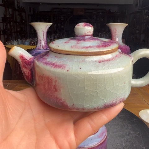 牛家钧窑钧瓷摆件壶我*大