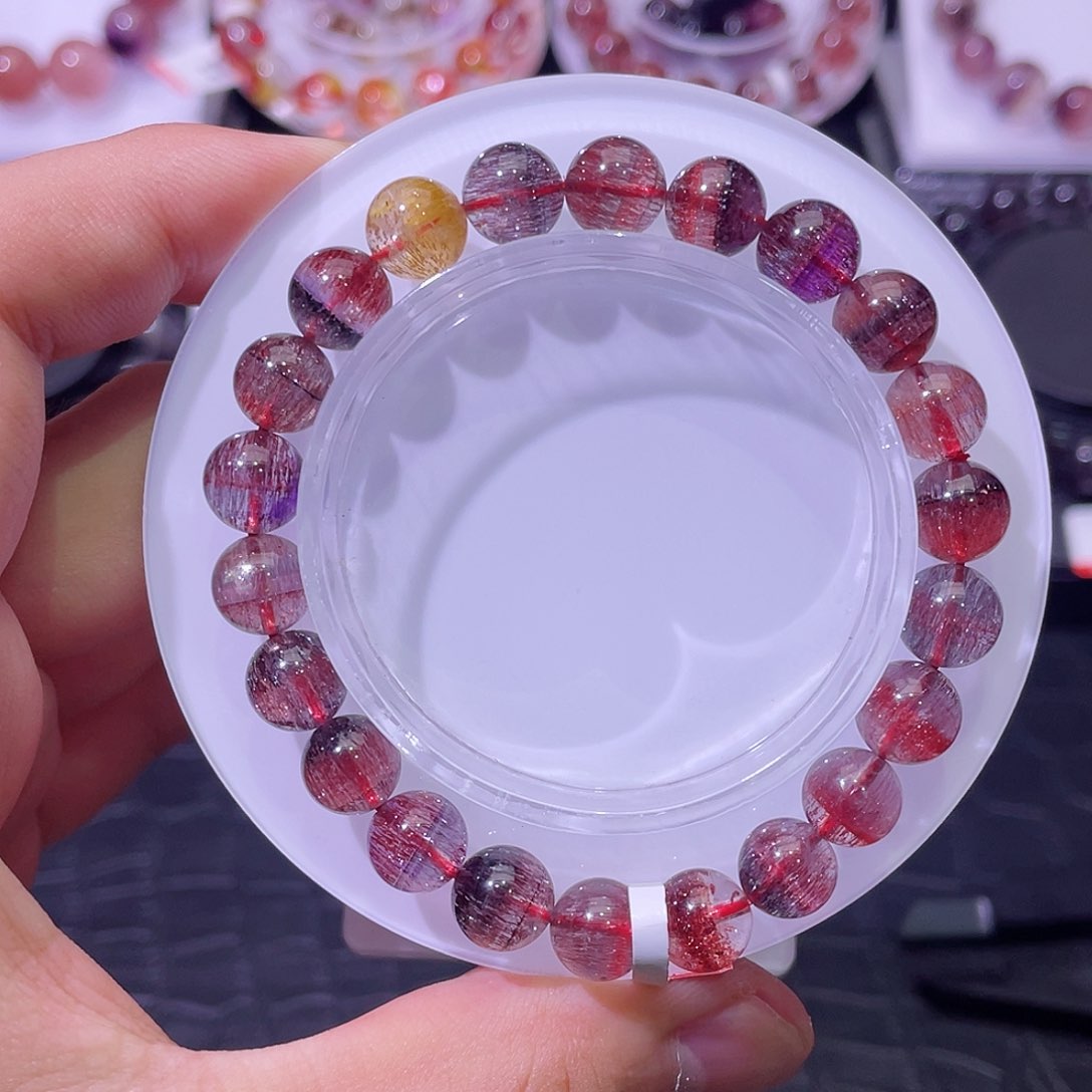 未镶嵌手链水晶黑红超8.5