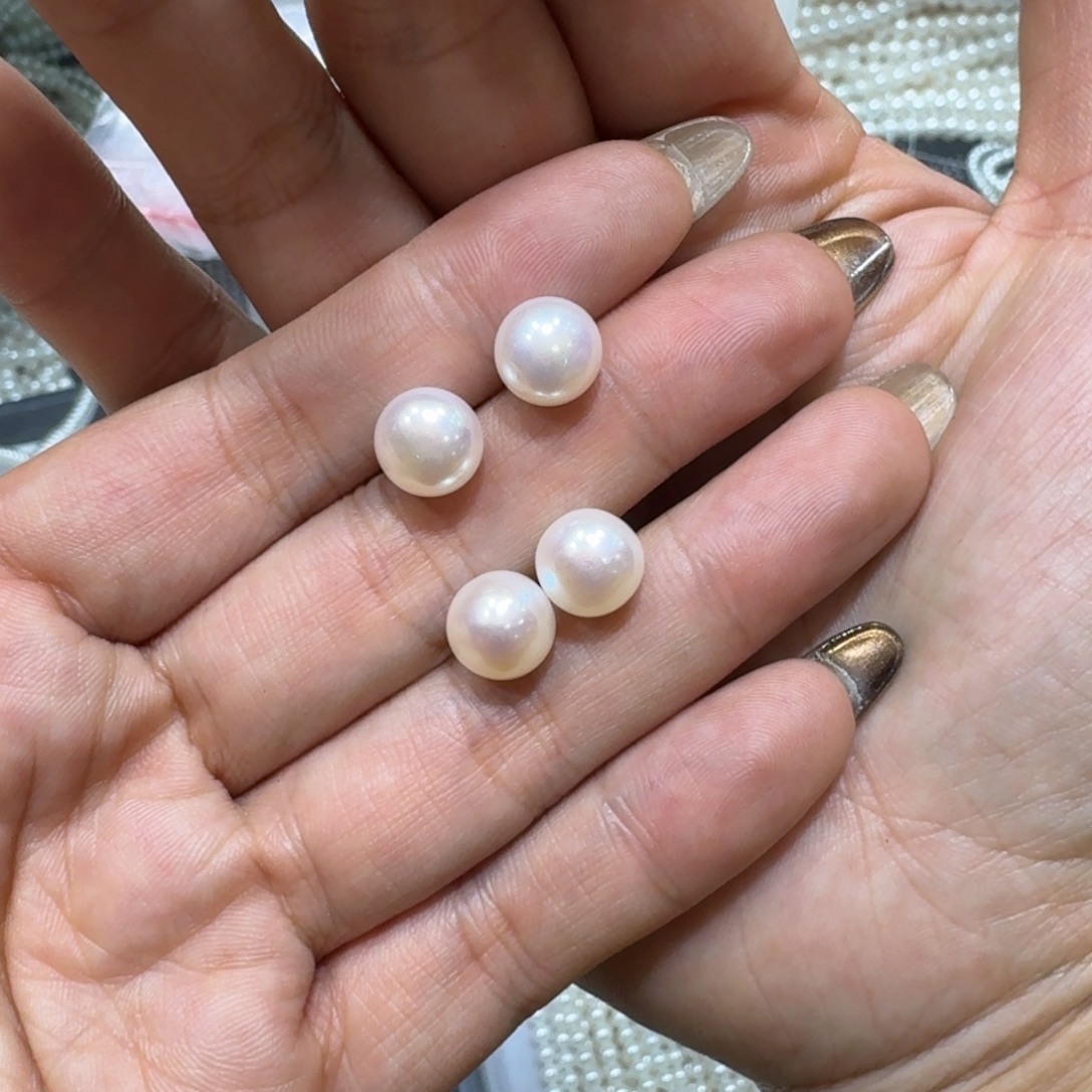 耳饰银S925镶嵌淡水珍珠拍一发一