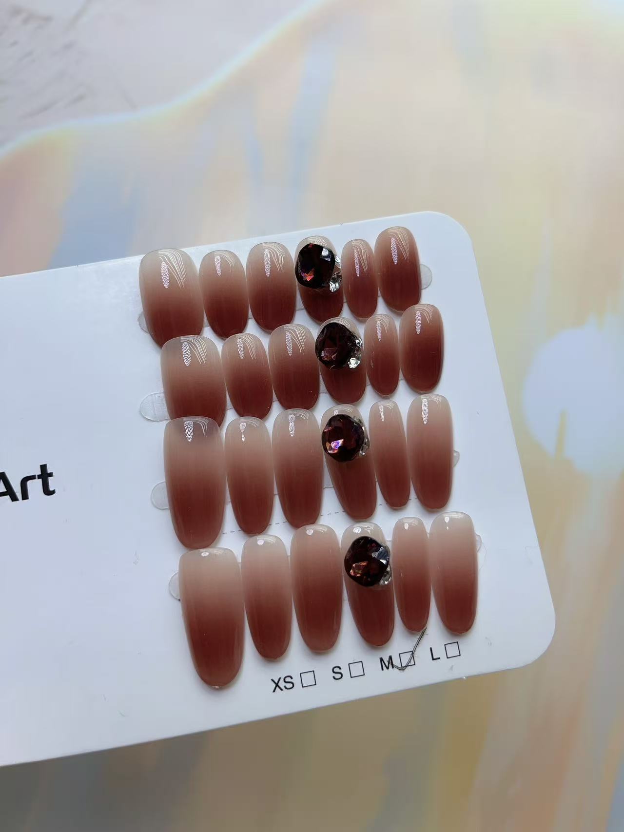 【酒渍红茶】自然气质温柔显白手工美甲穿戴甲