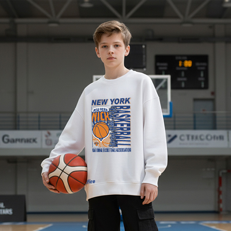 NBA联名款SOFTFIRE 男童春秋季卫衣青少年宽松百搭衣服女童长袖T