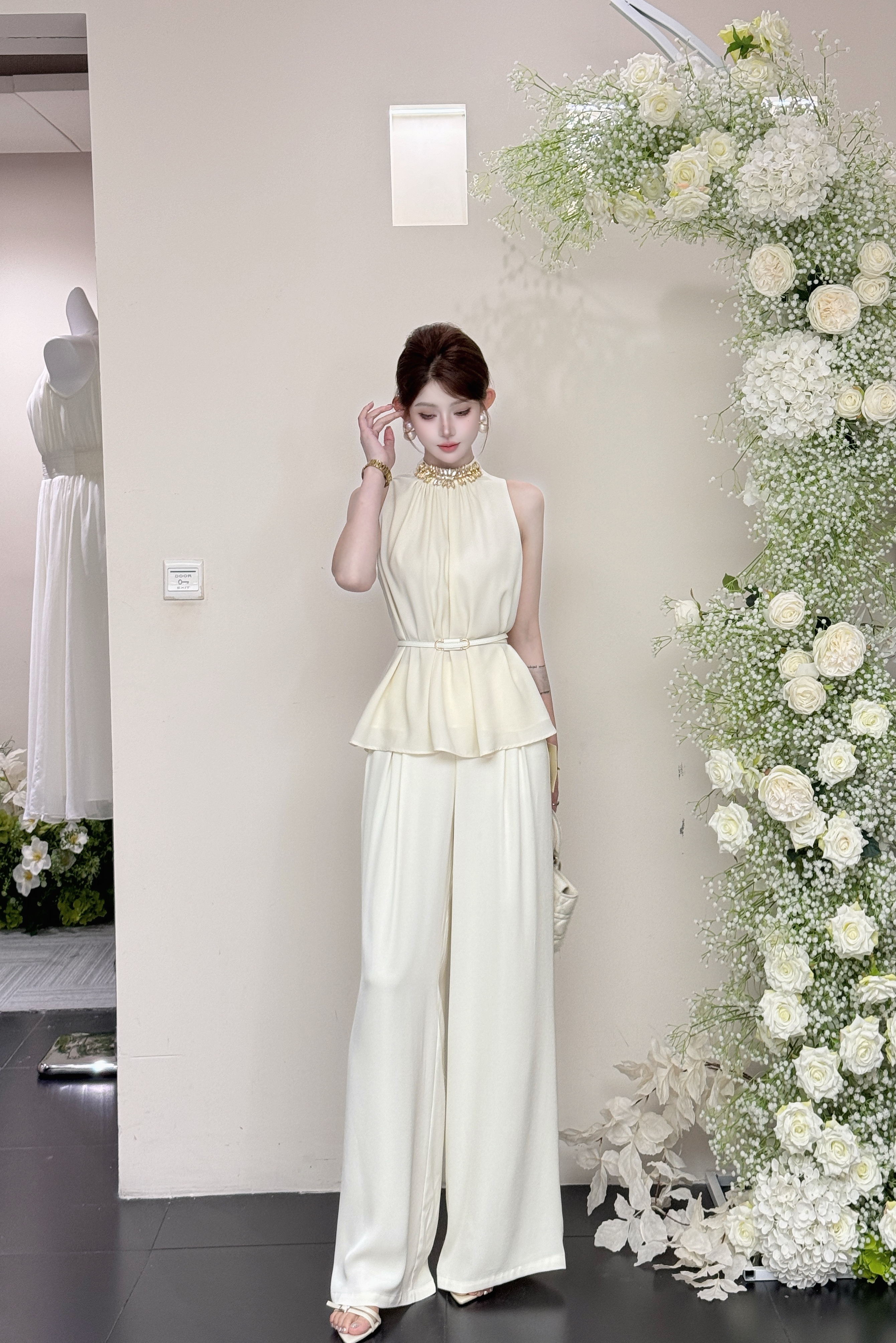 【星纱雾面】辣妹风时尚套装修身职场休闲风日系轻熟风ZY25779