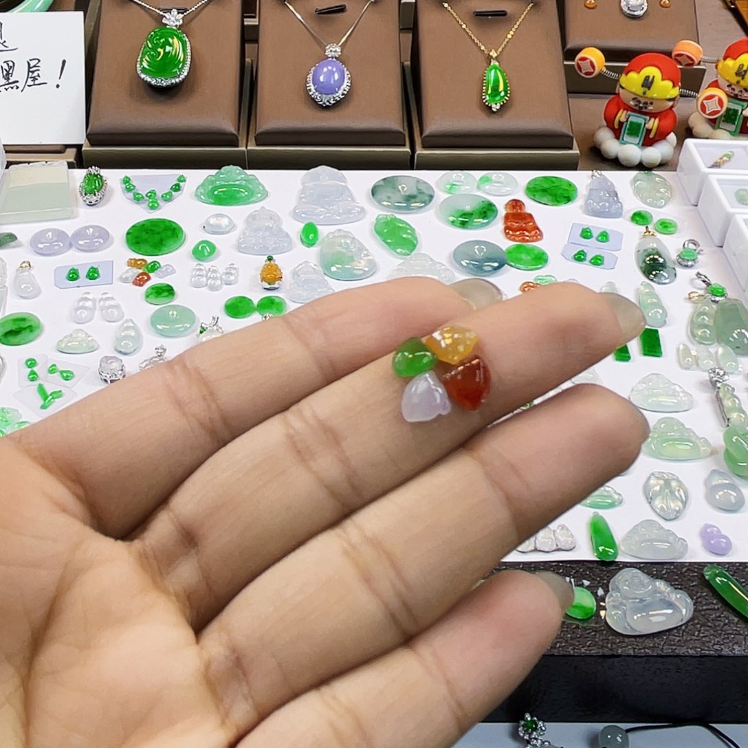 颈饰未镶嵌翡翠xc008 多彩莲蓬