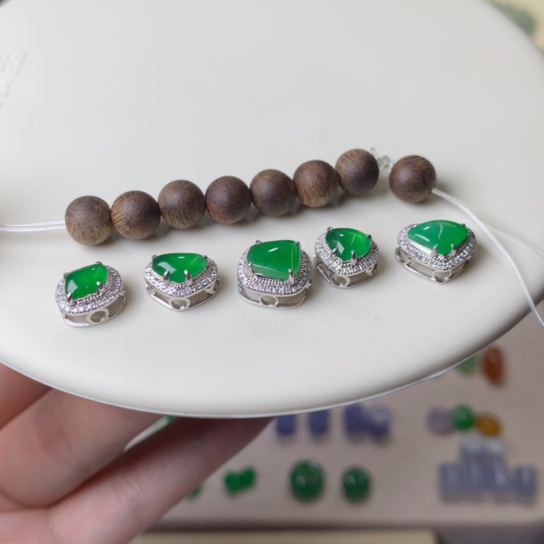 翡翠散珠天然翡翠五选一