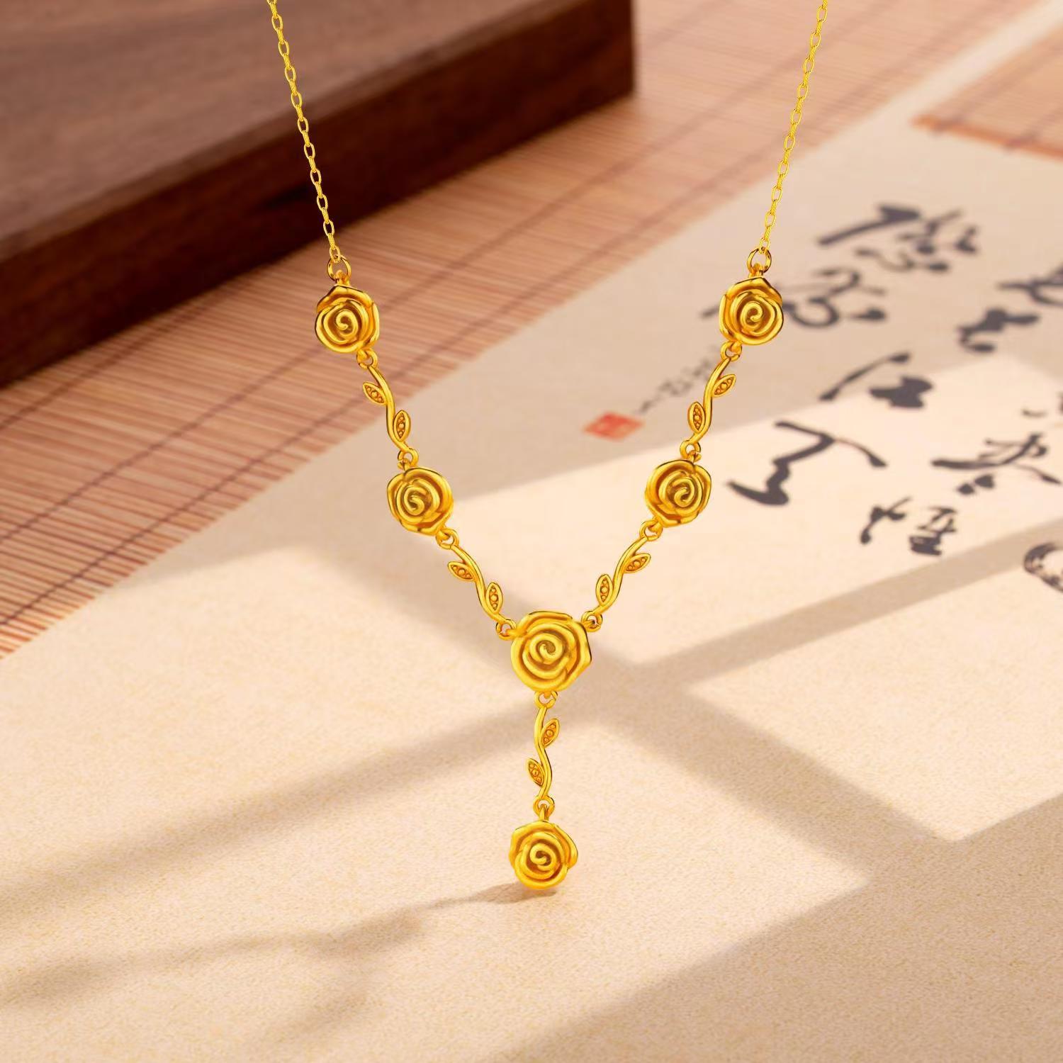 MYONLYSOPHINA 锌合金项链 【 齐齐】玫瑰花项链百搭款