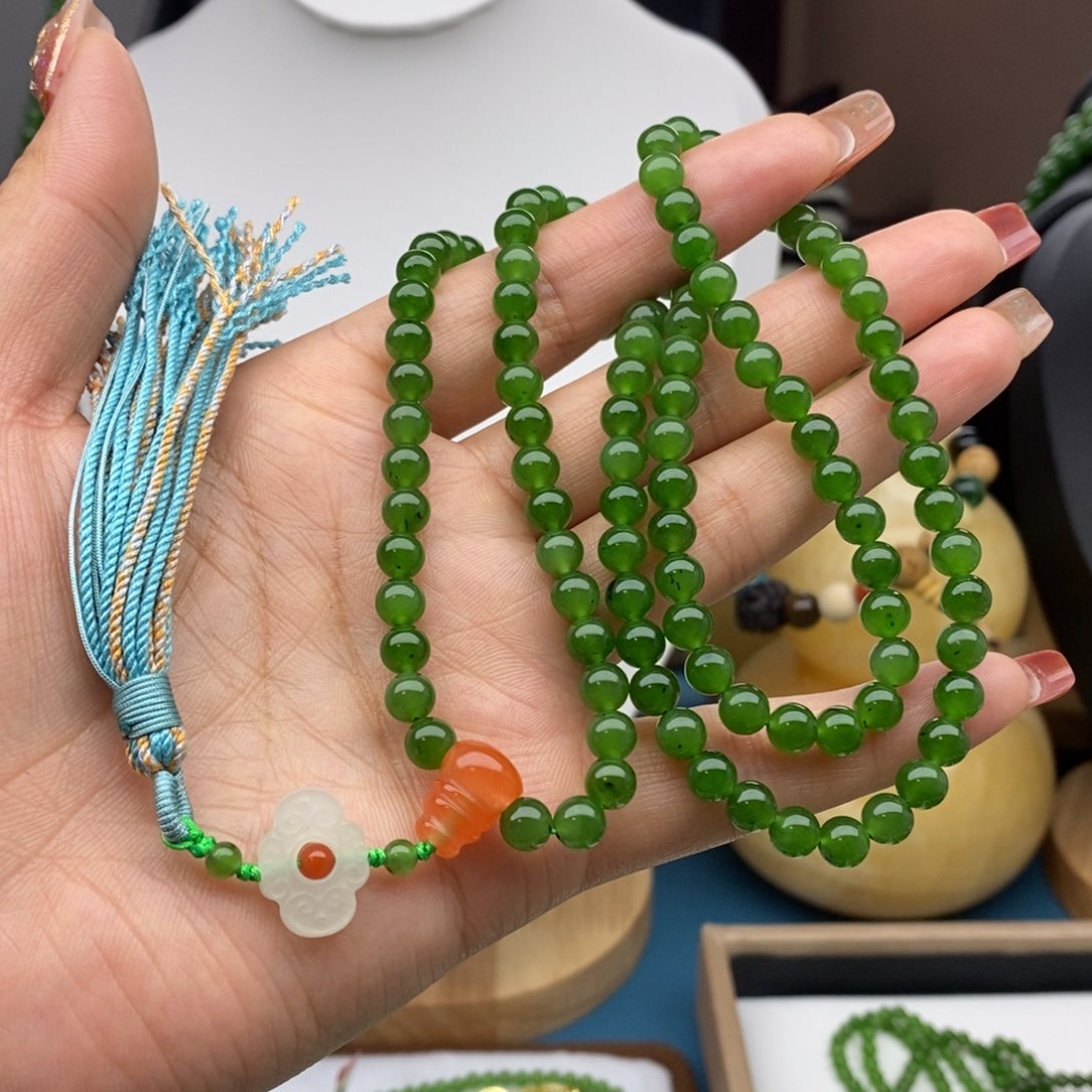 和田玉（碧玉）颈饰未镶嵌如***家6