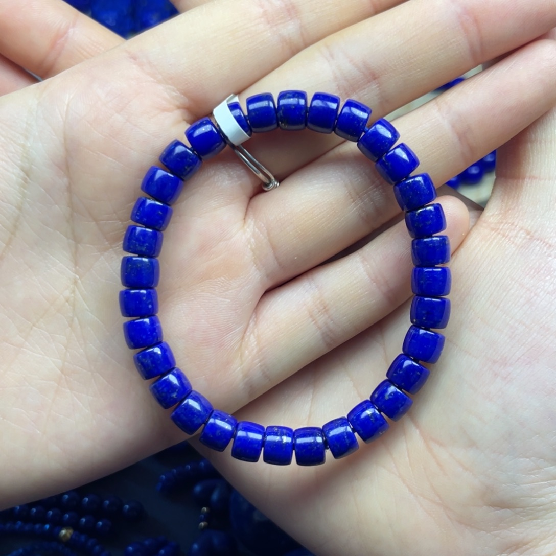 5***5青金石未镶嵌直切手串7+