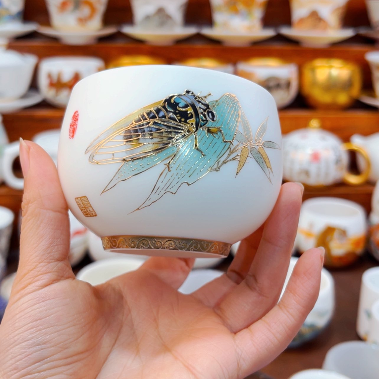 【闪购商品】高货羊脂玉瓷茶具