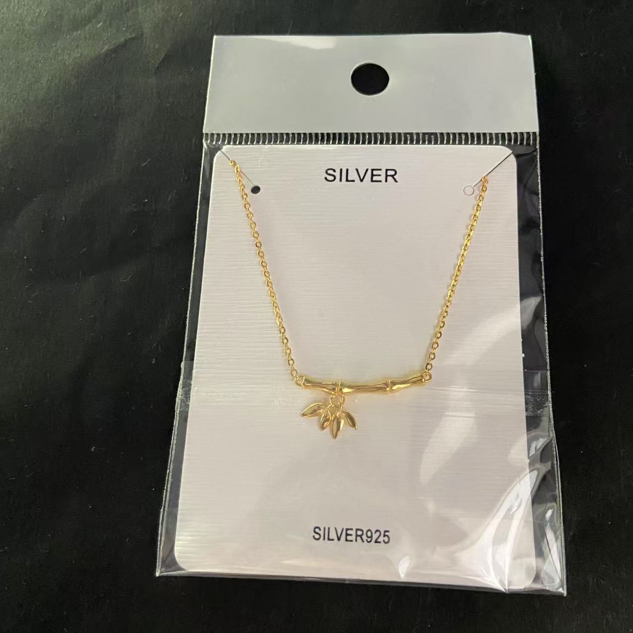 坠链均925银 竹节轻奢时尚竹叶滴流设计节节高升坠链金色精致气质