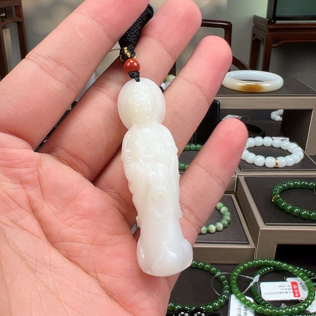 和田玉未镶嵌手链Y观音