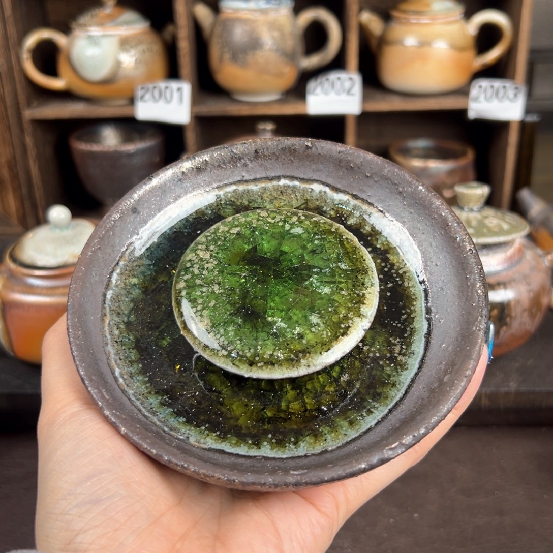 杯柴烧茶器铁胎壶承