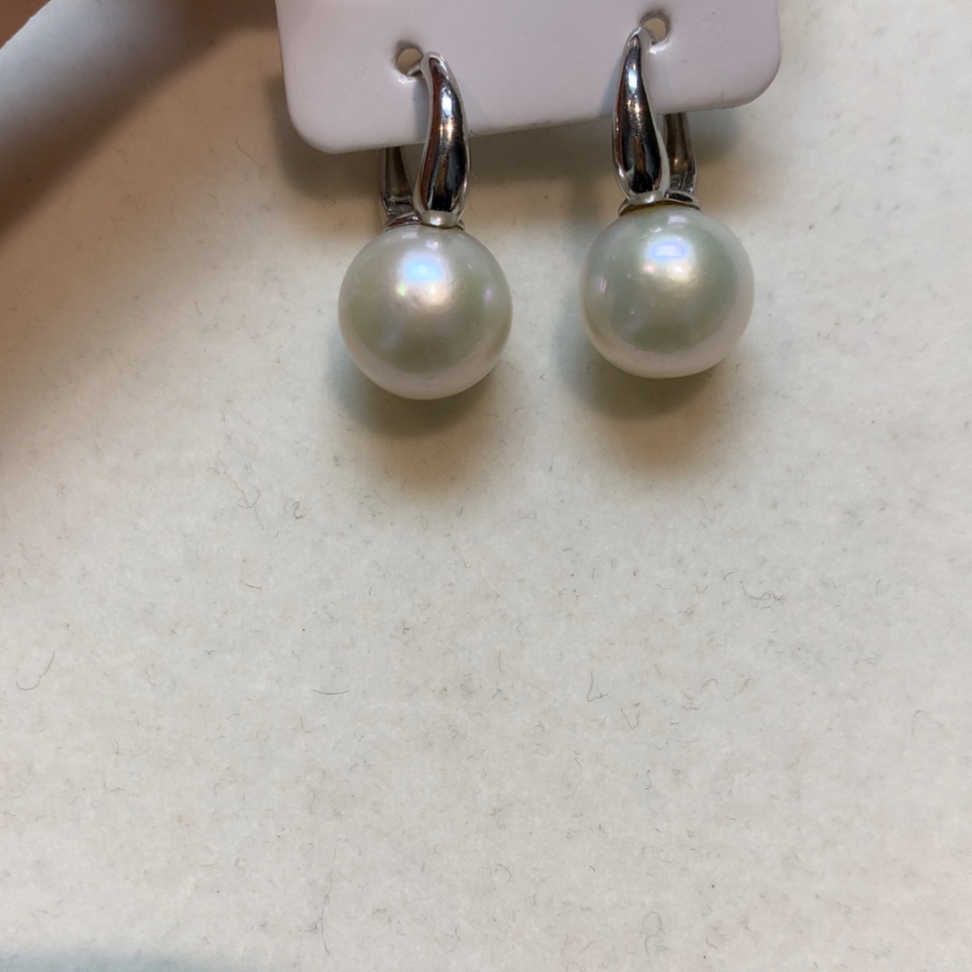 淡水珍珠耳饰银S925镶嵌
