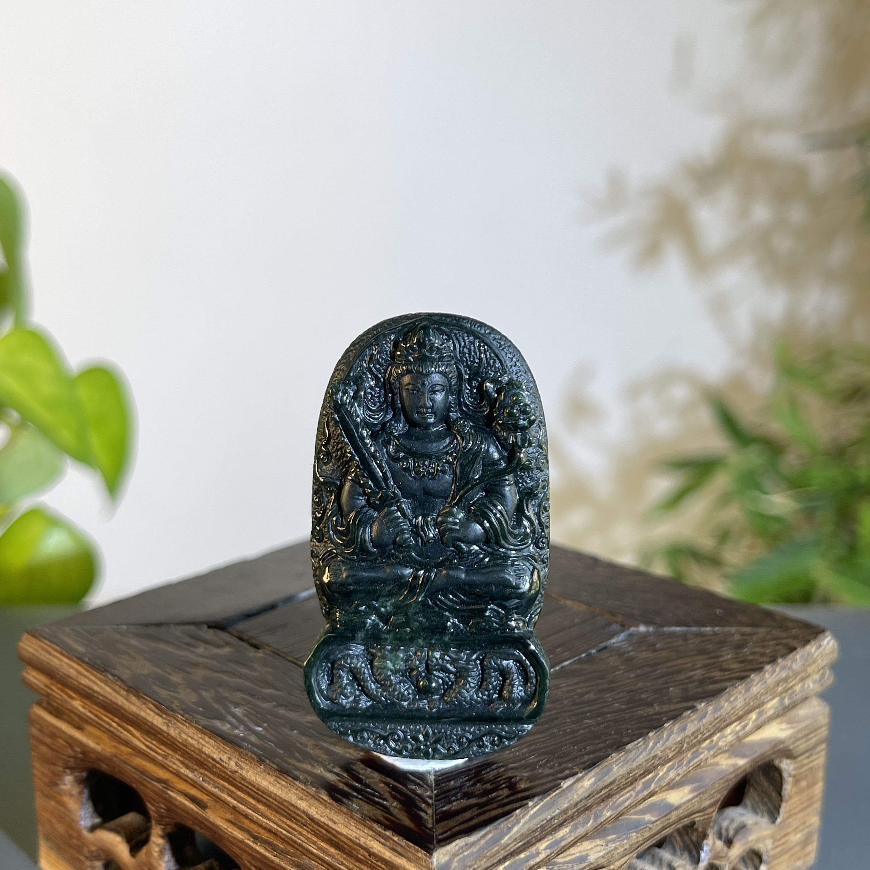 JTB21-161 黑色天然翡翠A货 黑-虚空藏