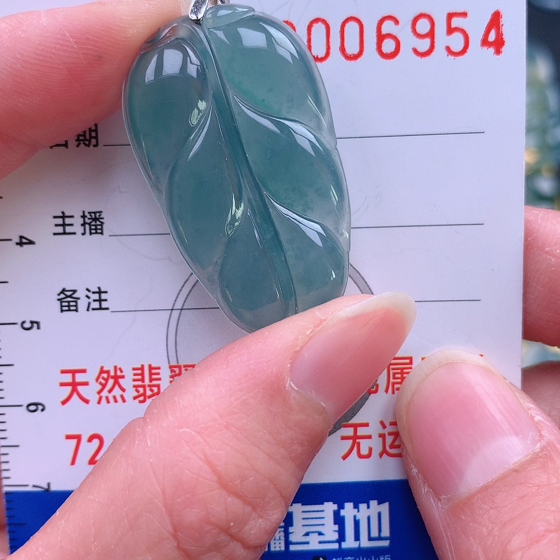 翡翠吊坠(不含链)银S925镶嵌吊坠