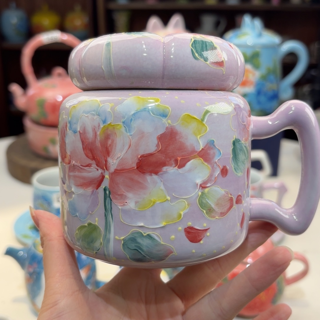景德镇手绘高温釉下彩陶瓷茶具