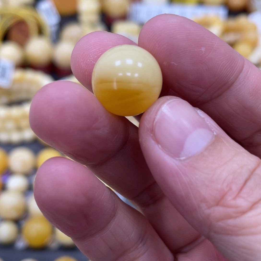 琥珀珠宝奇石未镶嵌15mm