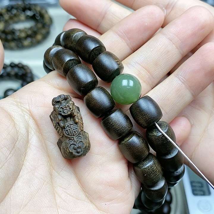 沉香手串K**熊越南芽庄白奇楠沉水料