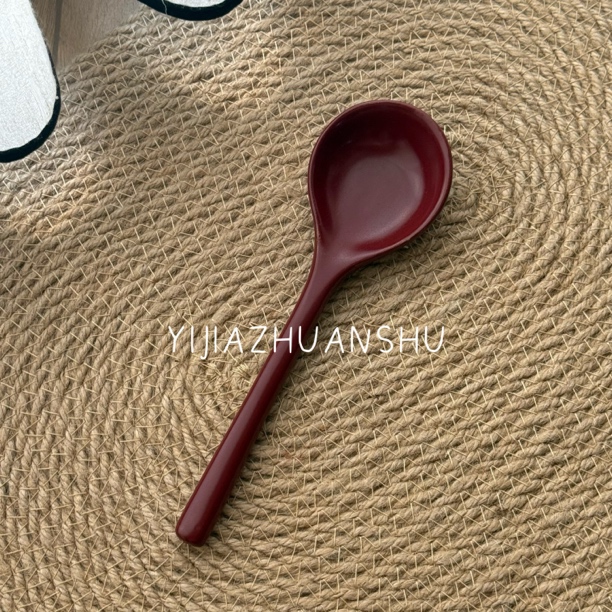 赤瑾安格拉红做旧复古拌饭勺酸奶勺沙拉勺