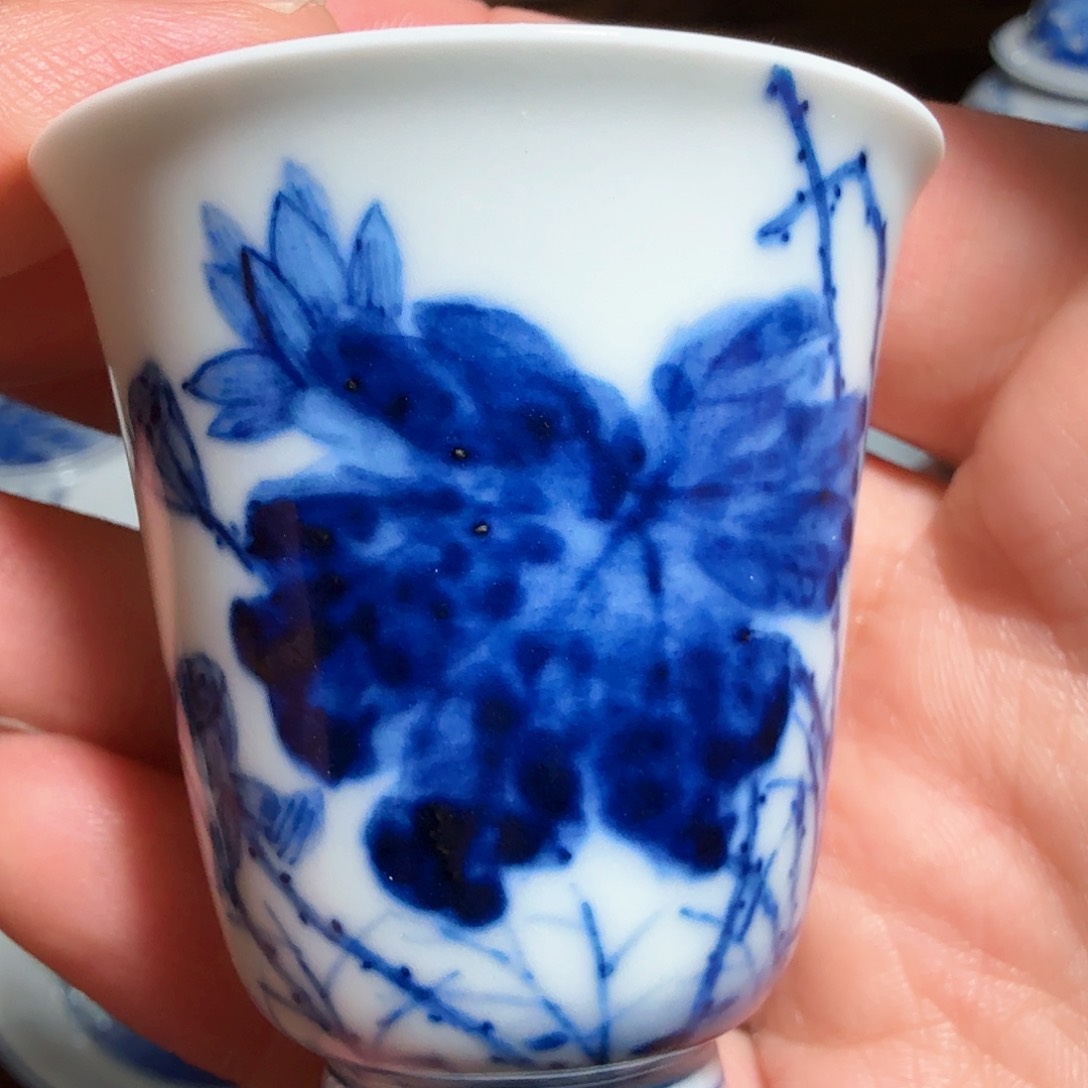 釉下青花柴窑单杯