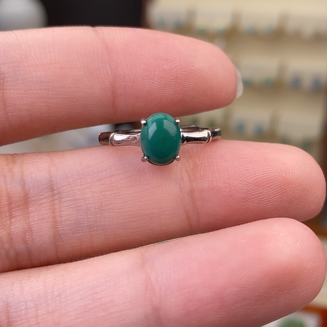 绿松石戒指银S925镶嵌
