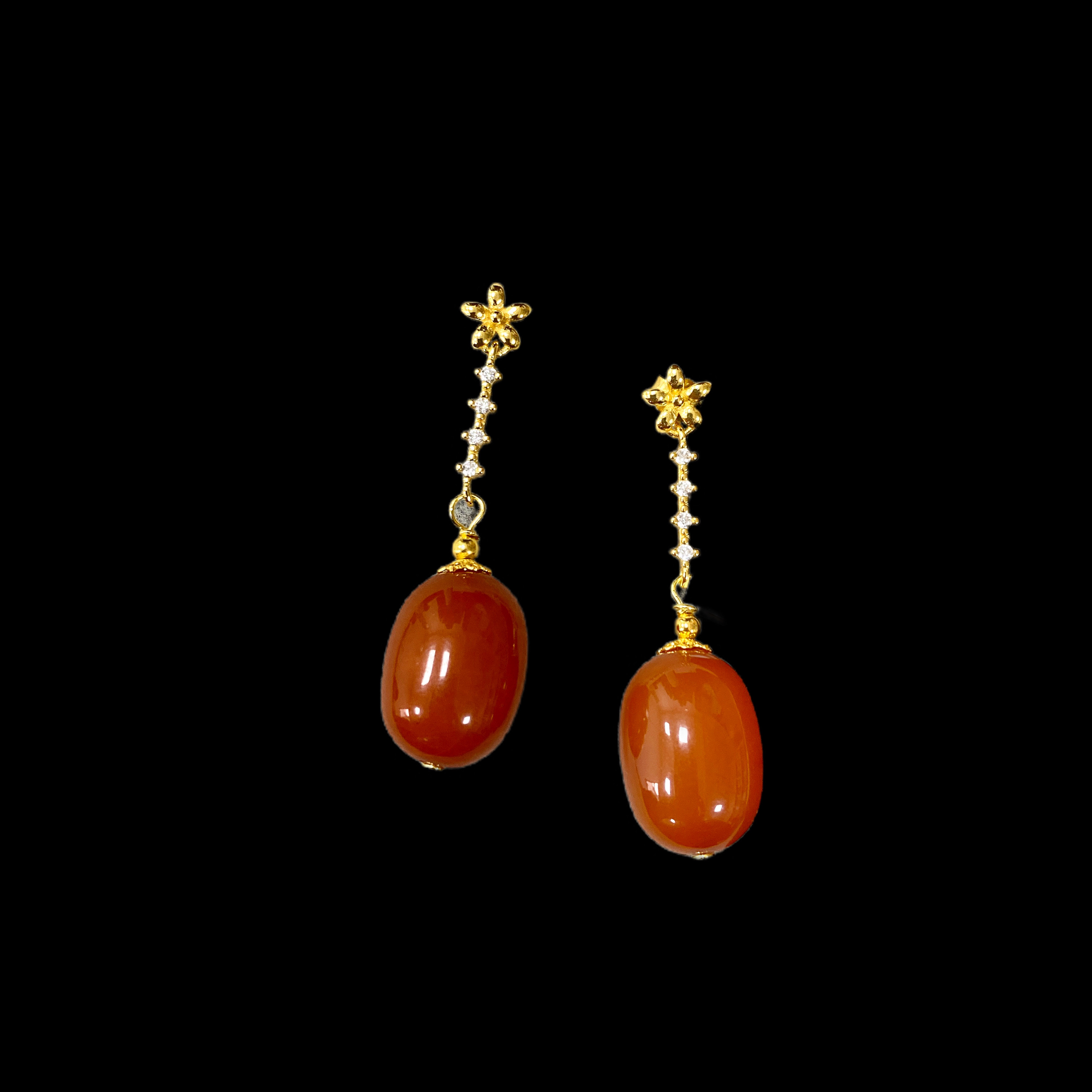 2522-蜜蜡耳钉孤品