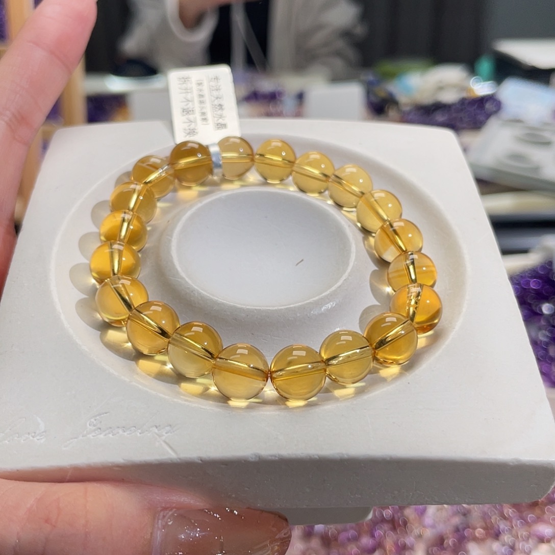 未镶嵌手链水晶9mm巴西黄水晶