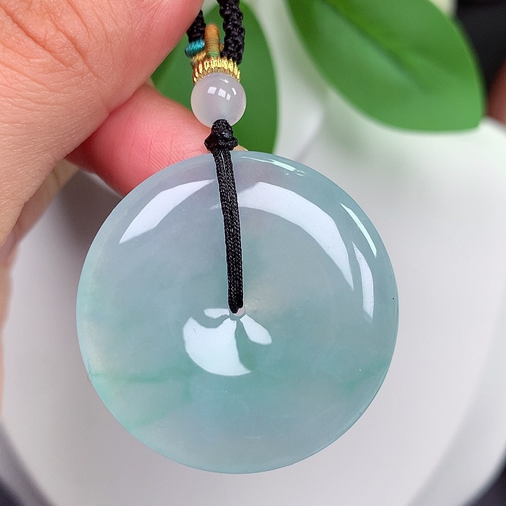 颈饰未镶嵌翡翠平安扣 35.1x6.1mm