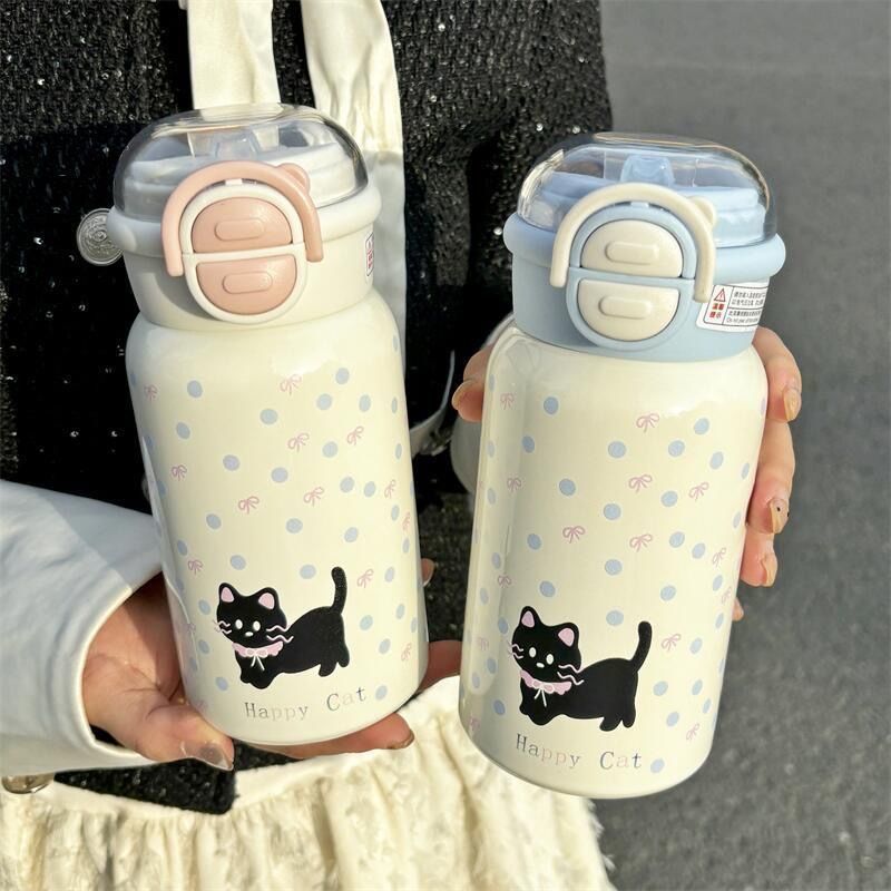 爆款316不锈钢保温杯女生高颜值吸管水杯ins男女学生保温保冷杯L