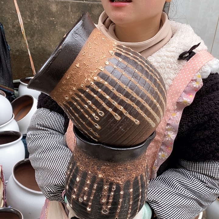 紫砂花盆瑕疵口15高20