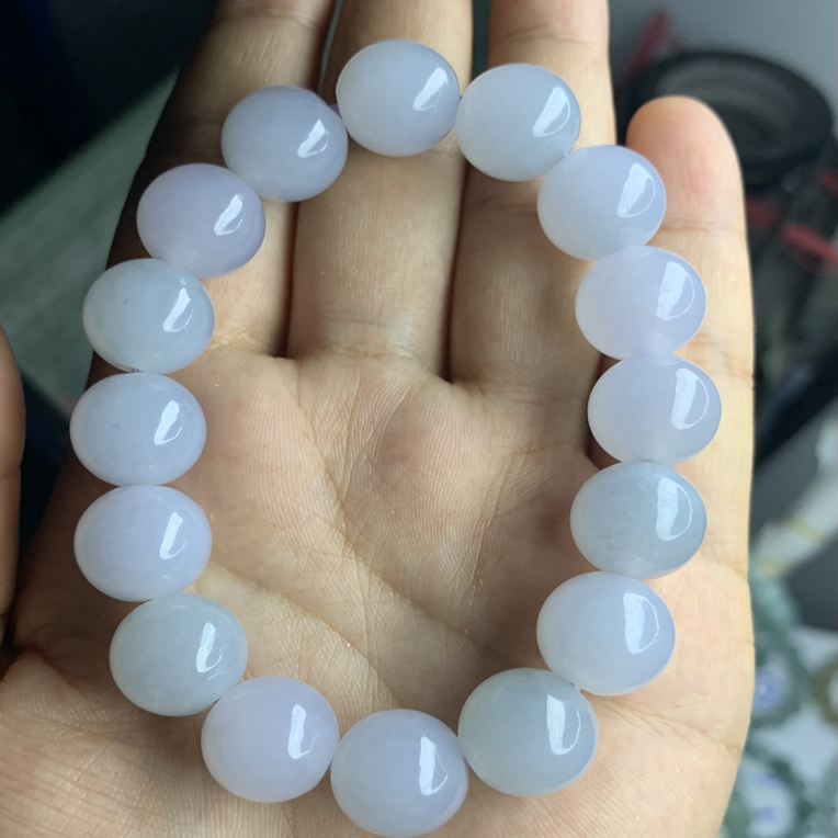 冰胶感紫底翡翠手串卡13