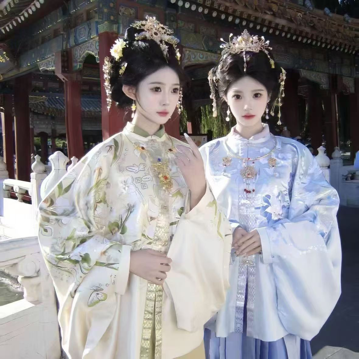 贵女明制织金妆花圆领袍长款婚服汉服女四季款