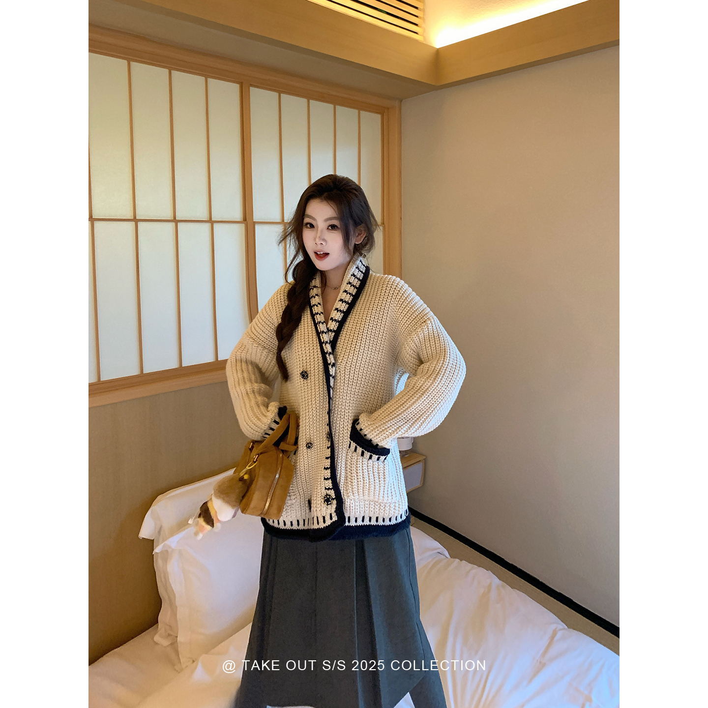 外卖到了 11/24汉南洞oni 粗针大毛衣外套女秋冬针织外套WM5PBS19