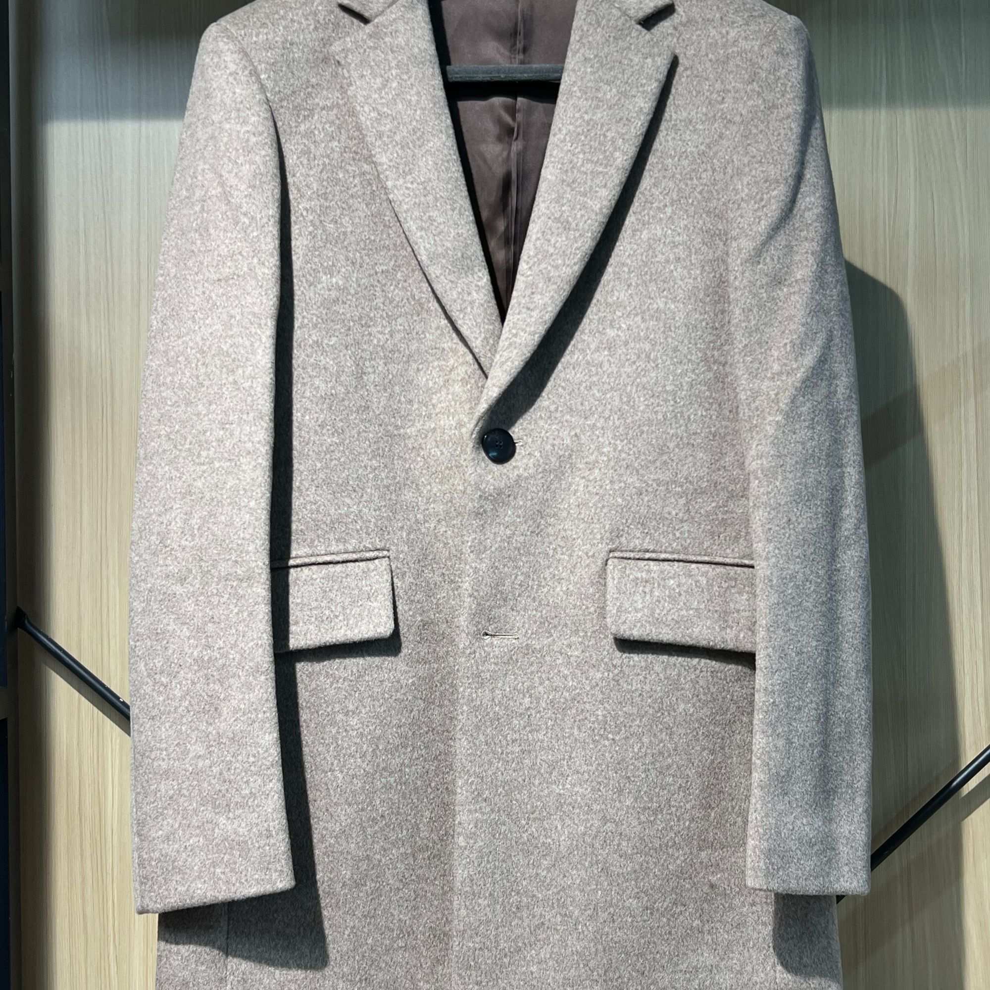 【LP面料】卡其色100绵羊毛冬季呢大衣