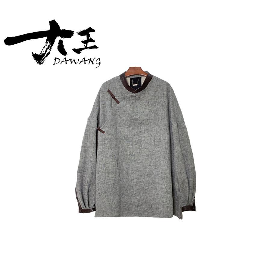 DAWANG丨【随喜】2025新款棉麻斜襟盘扣侘寂风新中式风衣外套LG716