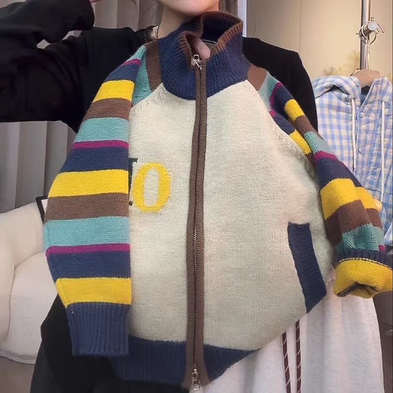 儿童毛衣秋冬新款上衣拉链开衫时尚男童女童外套针织衫