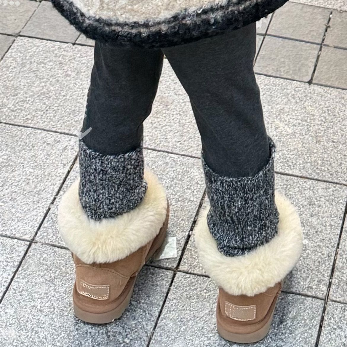 大金定制童装拼接巨舒服加绒百搭灰色打底裤
