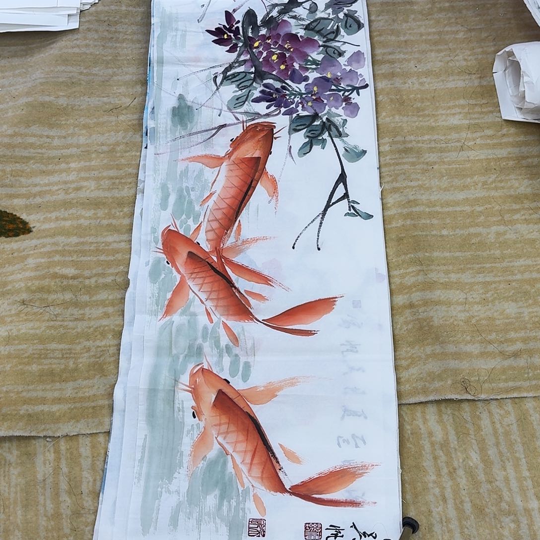 国画四尺对开横幅手绘原稿