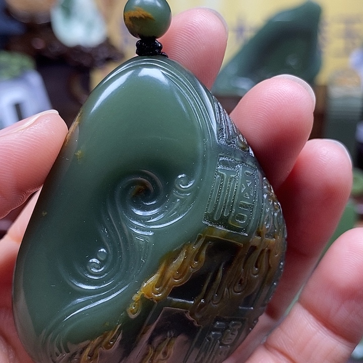 岫岩河磨玉（透闪石质玉）析木未镶嵌c****8