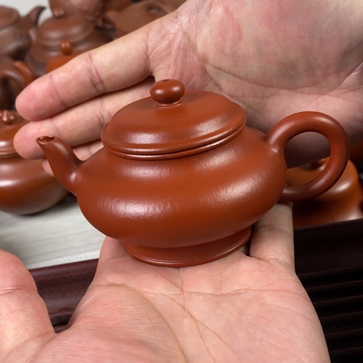 紫砂茶壶吗*全手工微瑕虚扁150cc