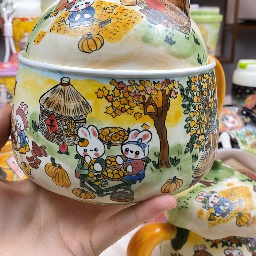 y***y瓷片董董文创手绘陶瓷