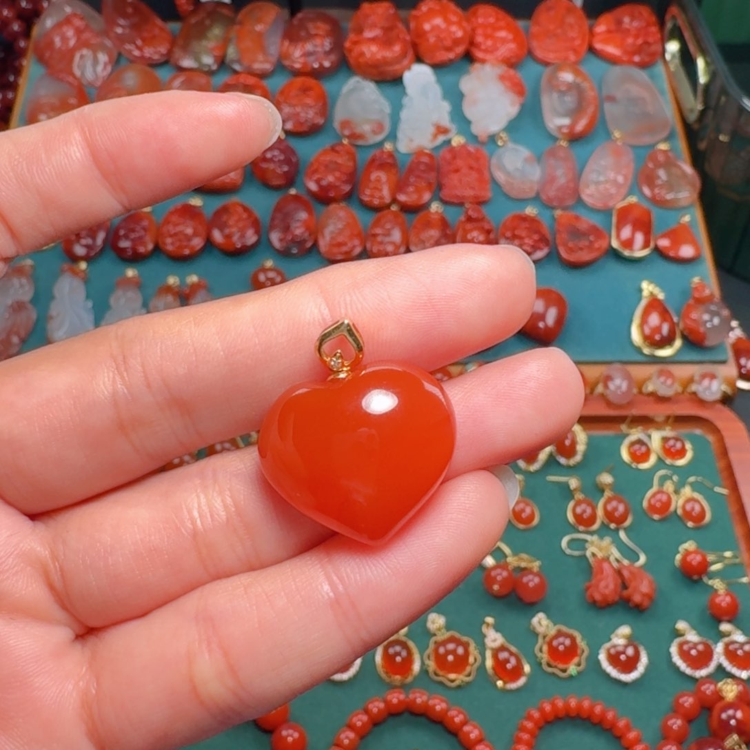 南红玛瑙南红18K金镶嵌