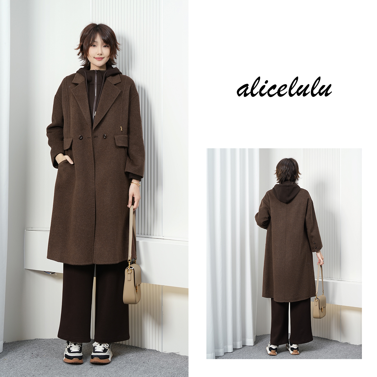 alicelulu 夏日金融街.毛呢大衣 柔糯细腻显瘦立裁 S170021Ur