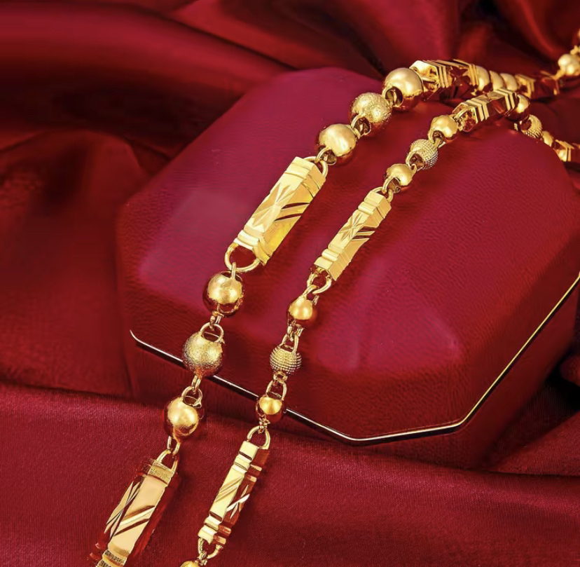 合金项链 18k真金色  男士（竹节项链）毛衣链 夹克链复古时尚百搭