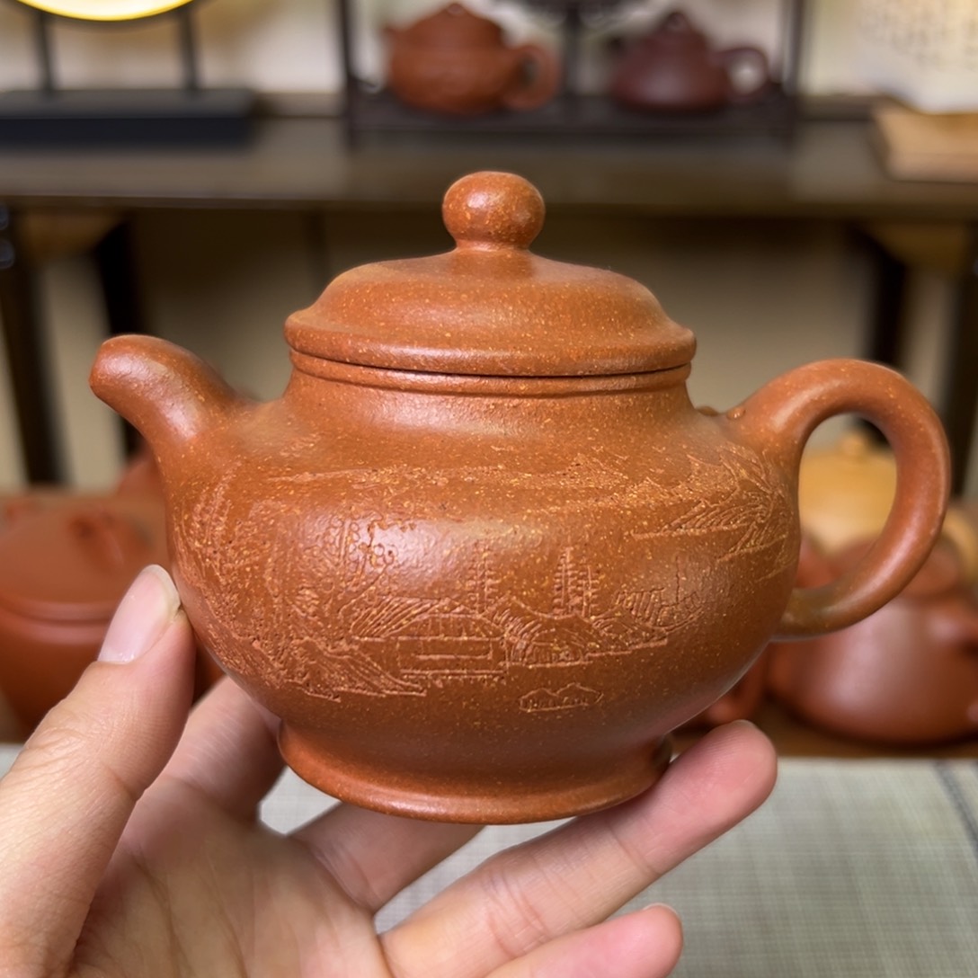 紫泥茶壶紫砂壶多只壶黄降坡200cc
