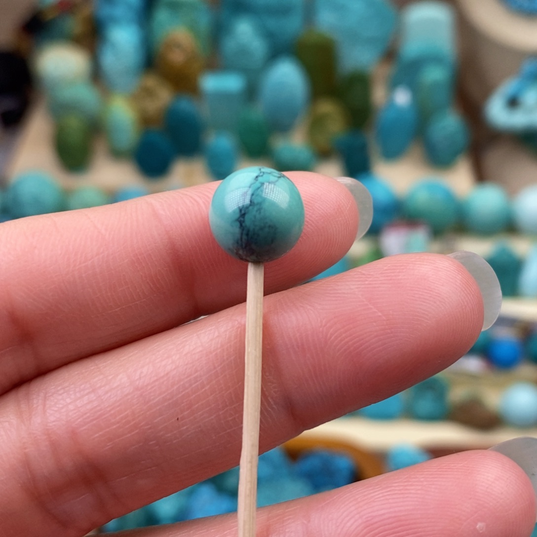 绿松石珠宝奇石未镶嵌9.5mm