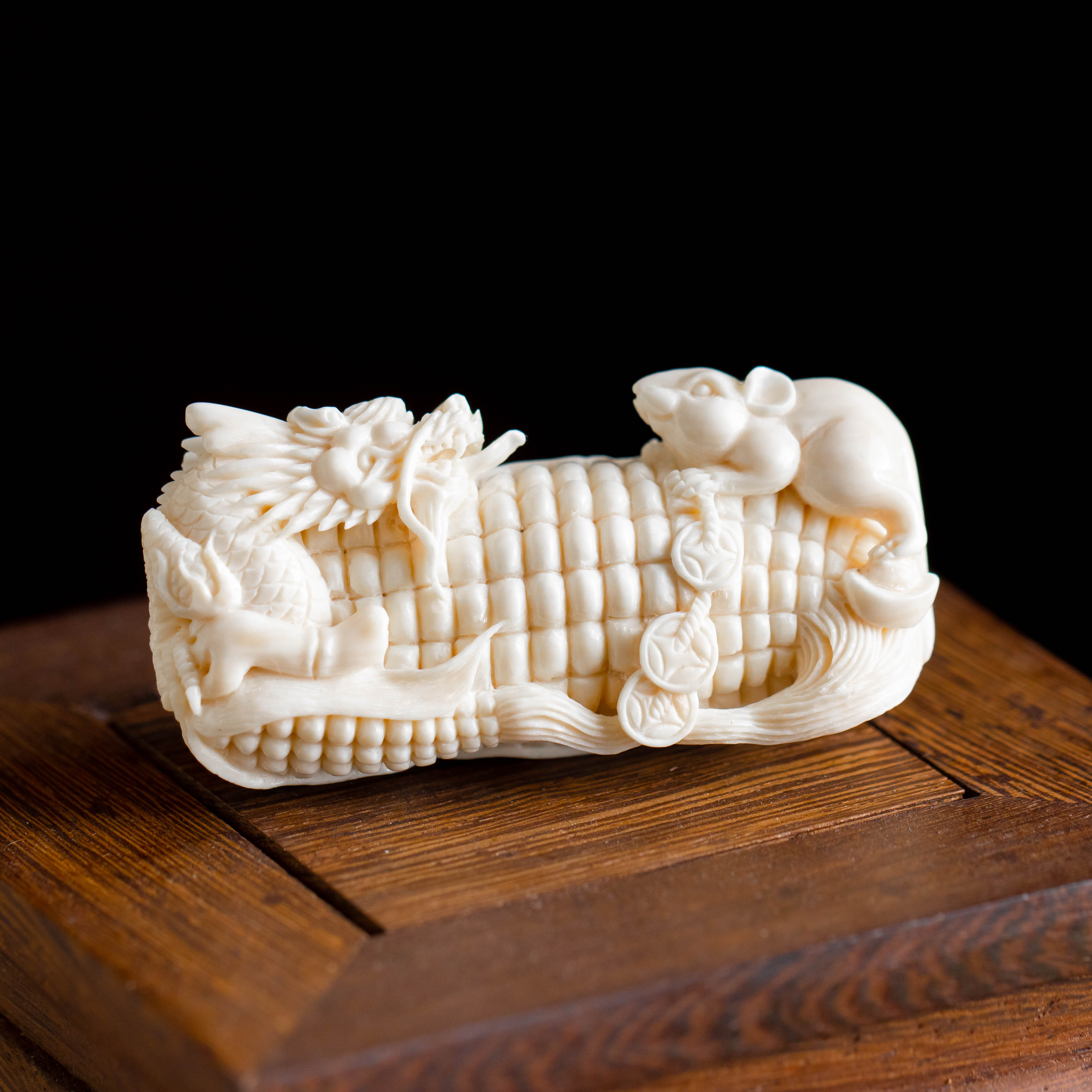 猛犸牙龙鼠丰登把件