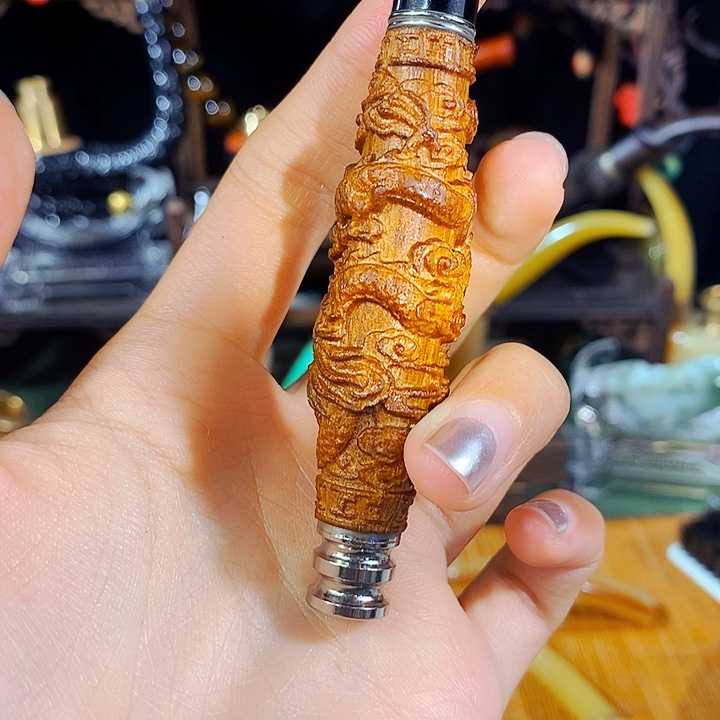 高端大气上档次金丝楠木烟嘴