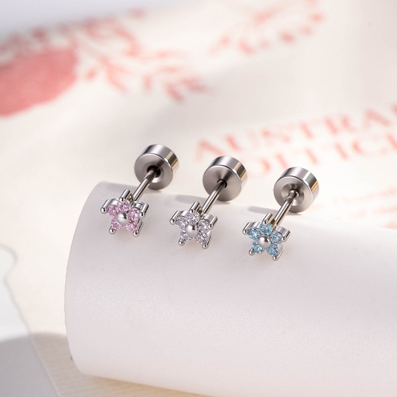 铜合金锆石耳饰 新款时尚迷你ins小众耳钉韩版几何星星耳钉